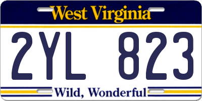 WV license plate 2YL823