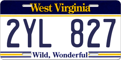 WV license plate 2YL827