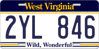 WV license plate 2YL846