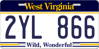 WV license plate 2YL866