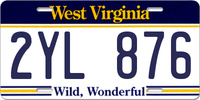 WV license plate 2YL876