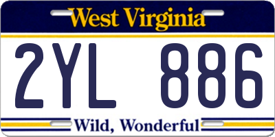 WV license plate 2YL886