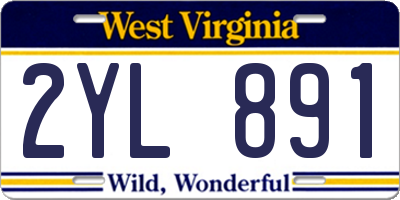 WV license plate 2YL891