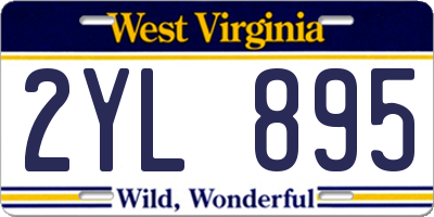 WV license plate 2YL895