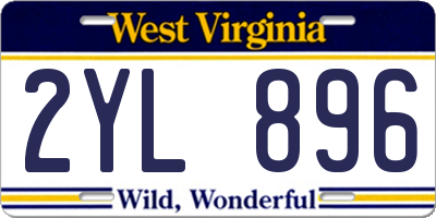WV license plate 2YL896