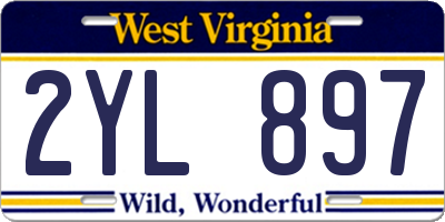 WV license plate 2YL897