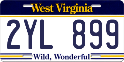 WV license plate 2YL899