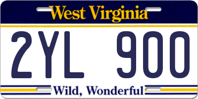 WV license plate 2YL900