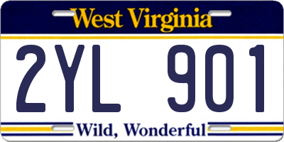 WV license plate 2YL901