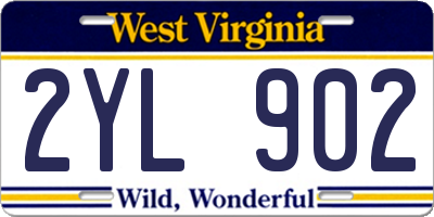 WV license plate 2YL902