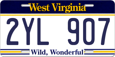 WV license plate 2YL907