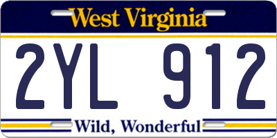 WV license plate 2YL912