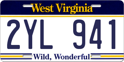 WV license plate 2YL941