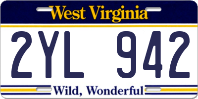 WV license plate 2YL942