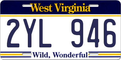 WV license plate 2YL946