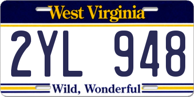 WV license plate 2YL948
