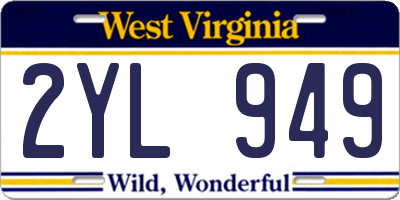 WV license plate 2YL949
