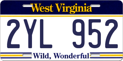 WV license plate 2YL952