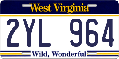 WV license plate 2YL964