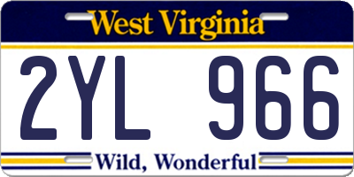 WV license plate 2YL966