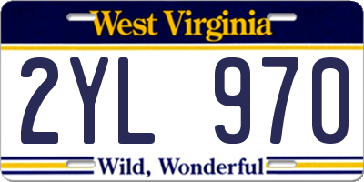 WV license plate 2YL970