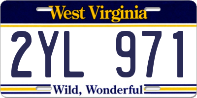 WV license plate 2YL971