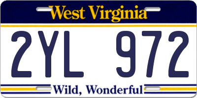 WV license plate 2YL972