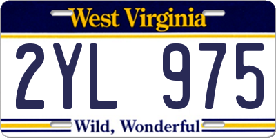 WV license plate 2YL975