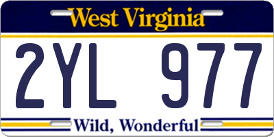 WV license plate 2YL977
