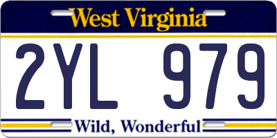 WV license plate 2YL979