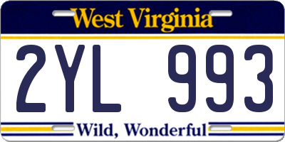 WV license plate 2YL993