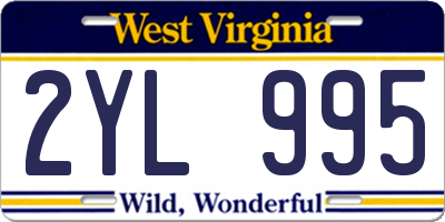 WV license plate 2YL995
