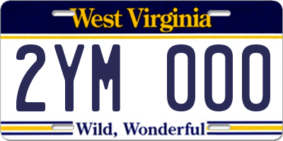 WV license plate 2YM000