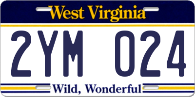 WV license plate 2YM024