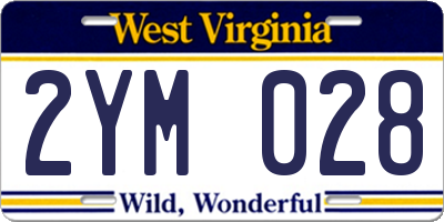 WV license plate 2YM028