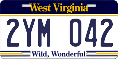 WV license plate 2YM042