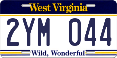 WV license plate 2YM044