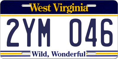 WV license plate 2YM046