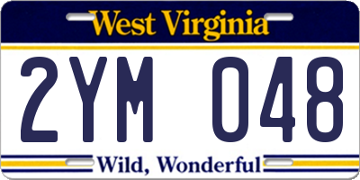 WV license plate 2YM048