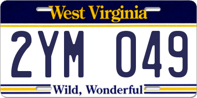 WV license plate 2YM049