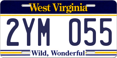 WV license plate 2YM055