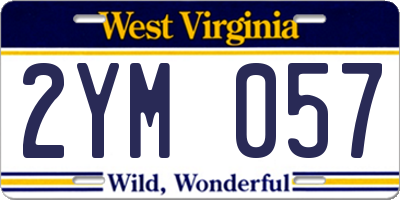WV license plate 2YM057