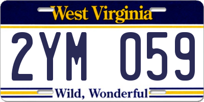 WV license plate 2YM059