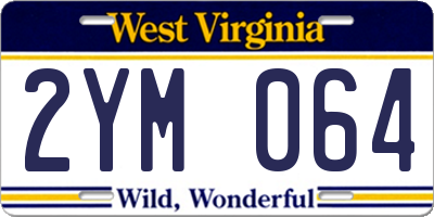 WV license plate 2YM064