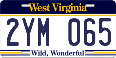 WV license plate 2YM065