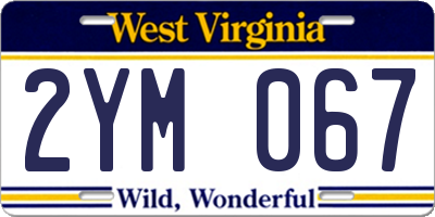 WV license plate 2YM067