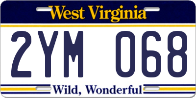 WV license plate 2YM068