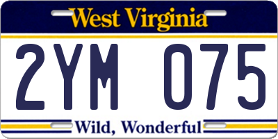 WV license plate 2YM075