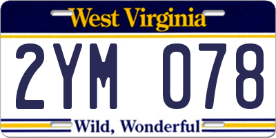 WV license plate 2YM078