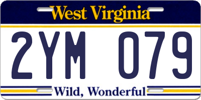 WV license plate 2YM079